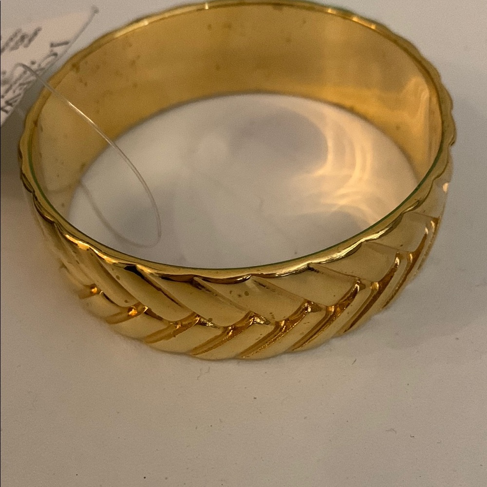 SOLD/ J.Crew Gold Textured Bangle-NWT - Picture 3 of 3